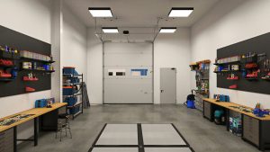 warehouse with garage door 